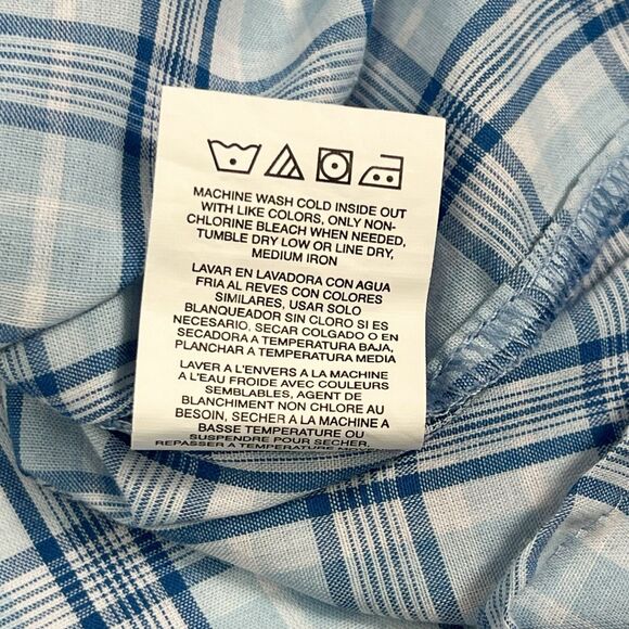 Wrangler Western Blue Plaid Pearl Snap Short Sleeve Shirt Men’s 2XL Cowboy Rodeo - Picture 9 of 9